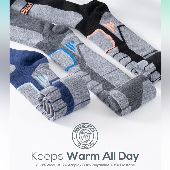 WEIERYA Ski Sock Merino Wool Ski Socks Womens Skiing & Snowboarding - Picture 5 of 5